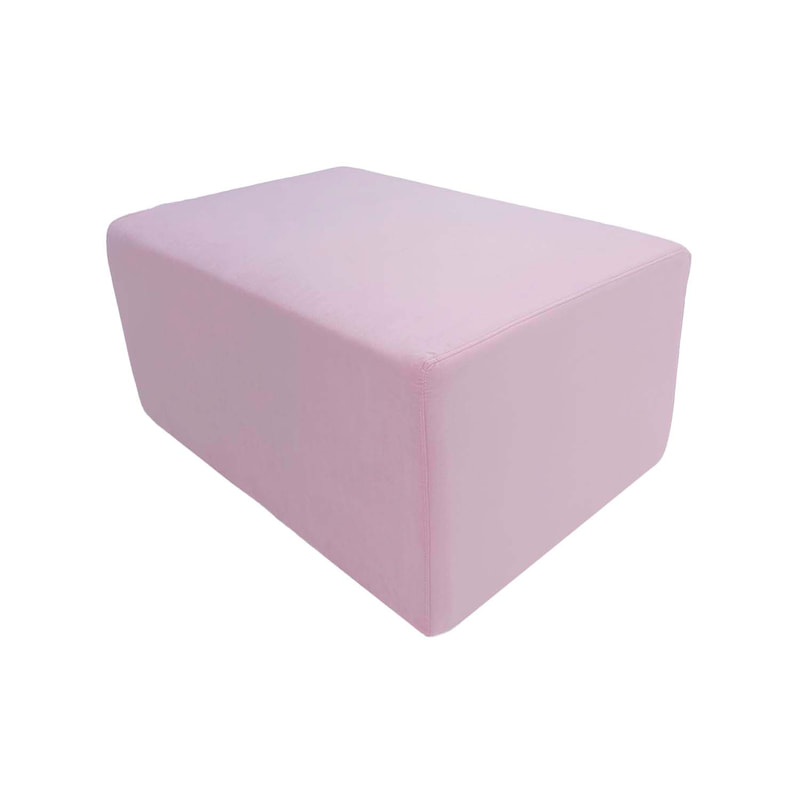 F-OT101-LP Endless Lounge Ottoman Type A in light pink velvet
