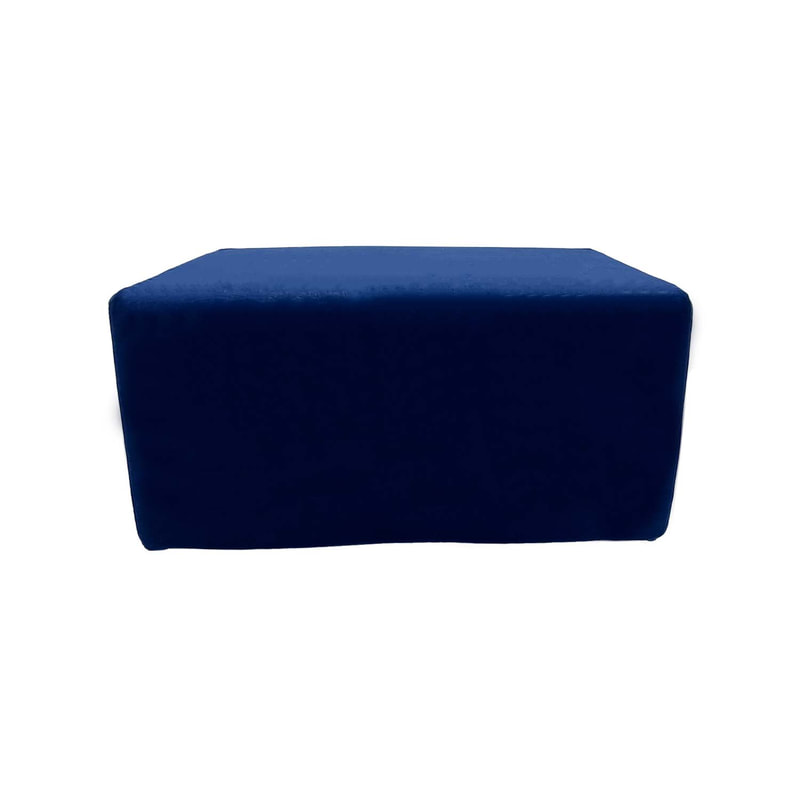 F-OT101-MB Endless Lounge Ottoman Type A in midnight blue velvet