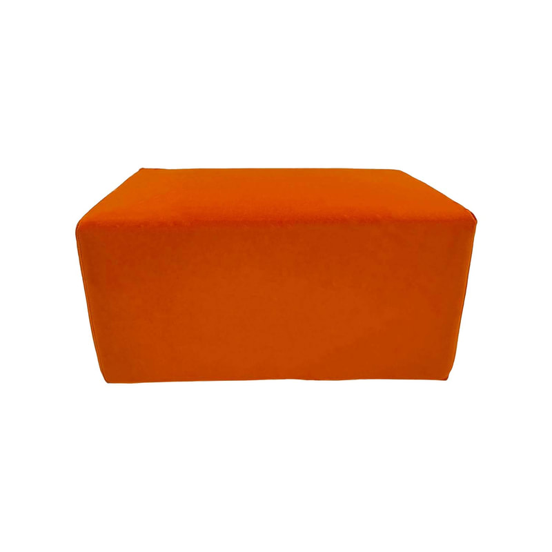 F-OT101-PO Endless Lounge Ottoman Type A in pumpkin orange velvet