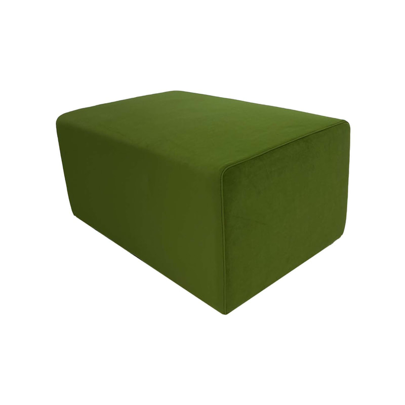 F-OT101-SG Endless Lounge Ottoman Type A in sage green velvet