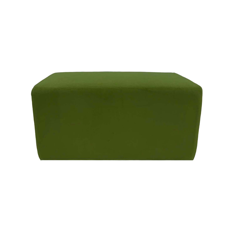 F-OT101-SG Endless Lounge Ottoman Type A in sage green velvet