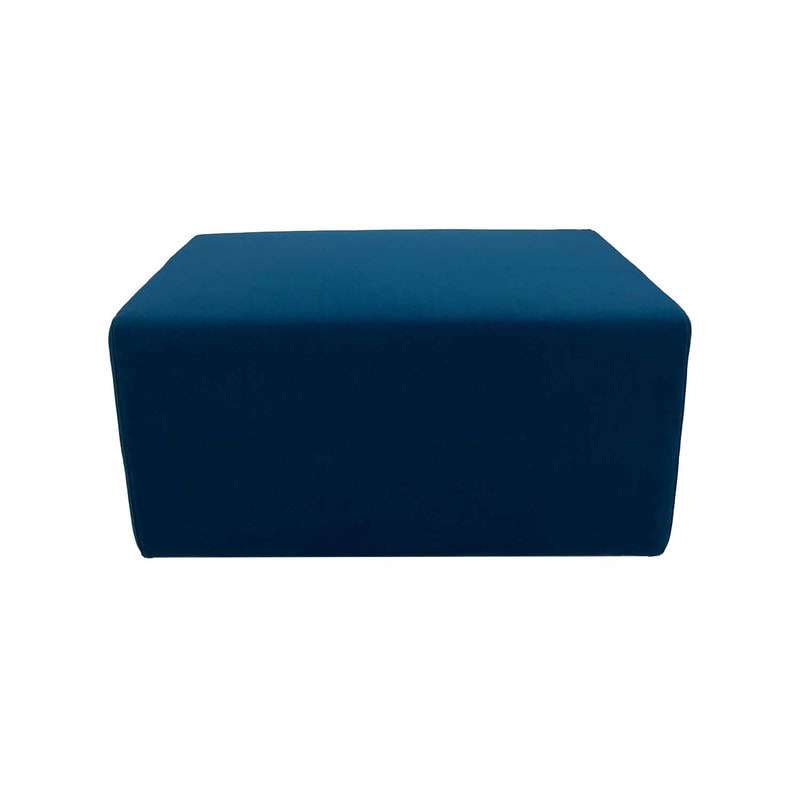 F-OT101-TL Endless Lounge Ottoman Type A in teal velvet