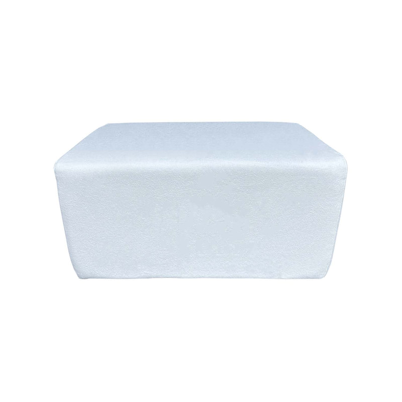F-OT101-WH Endless Lounge Ottoman Type A in white fabric