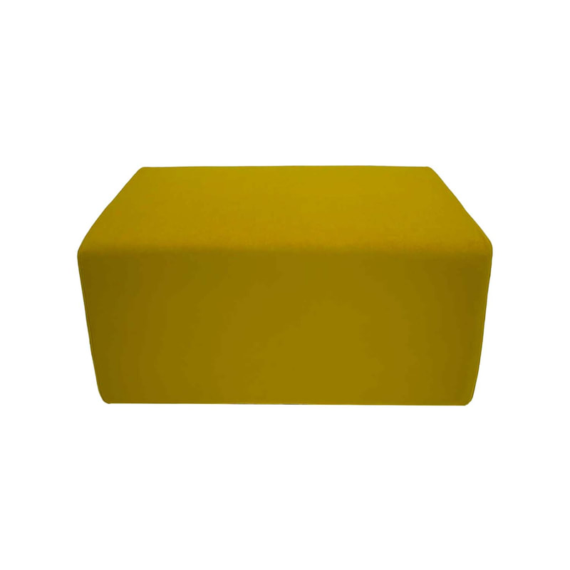 F-OT101-YL Endless Lounge Ottoman Type A in yellow velvet