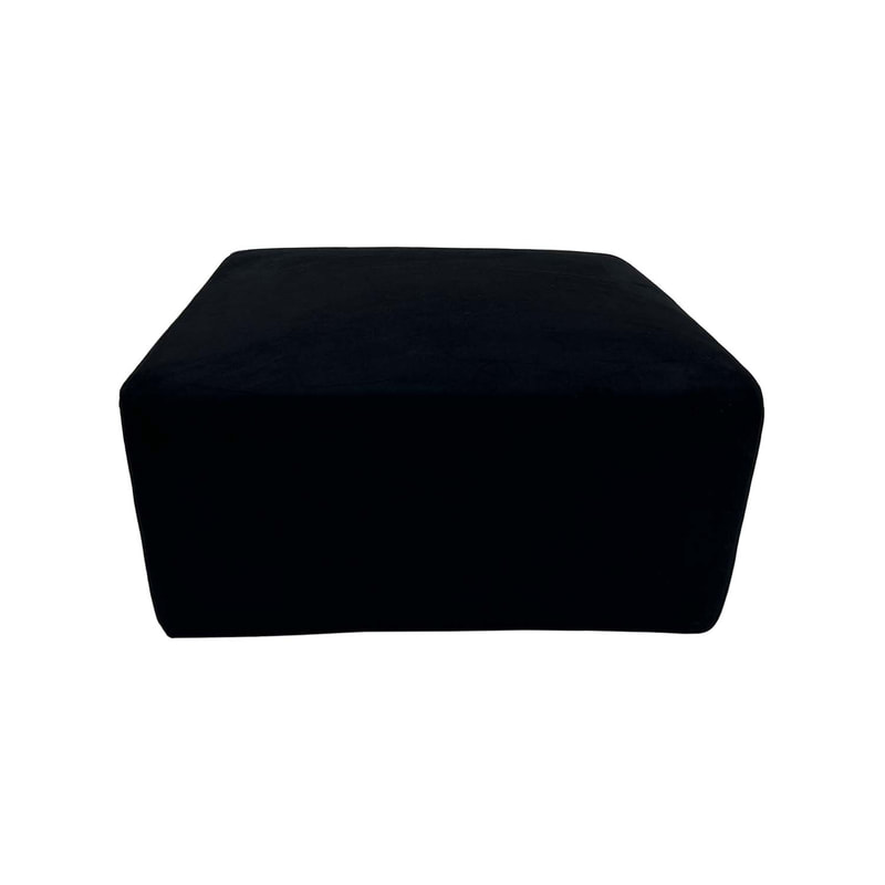 F-OT102-BL Endless Lounge Ottoman Type B in black suede