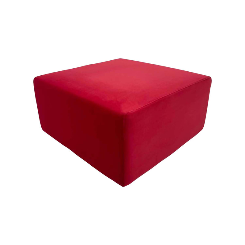 F-OT102-DR Endless Lounge Ottoman Type B in dark red velvet