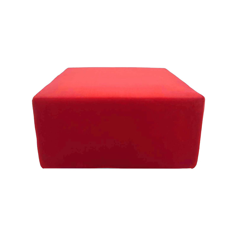 F-OT102-DR Endless Lounge Ottoman Type B in dark red velvet