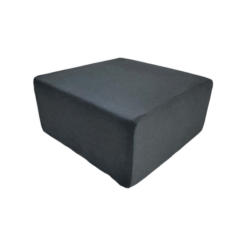 F-OT102-GY Endless Lounge Ottoman Type B in mid grey suede