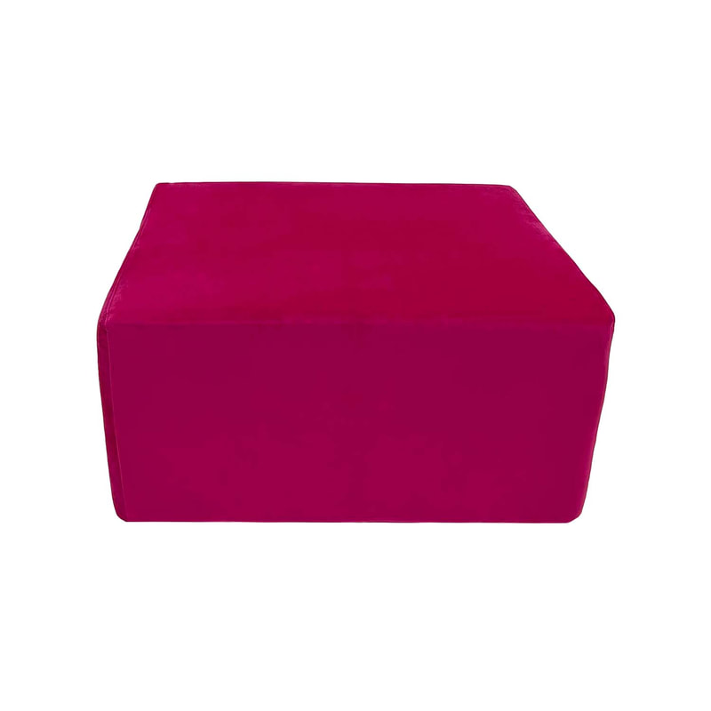 F-OT102-HP Endless Lounge Ottoman Type B in hot pink velvet