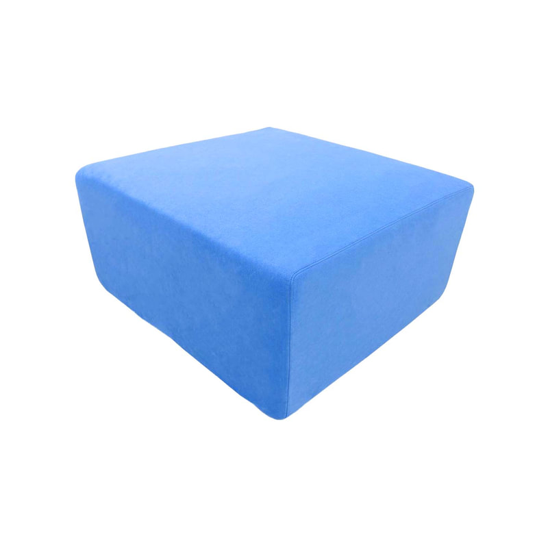 F-OT102-LB Endless Lounge Ottoman Type B in light blue suede
