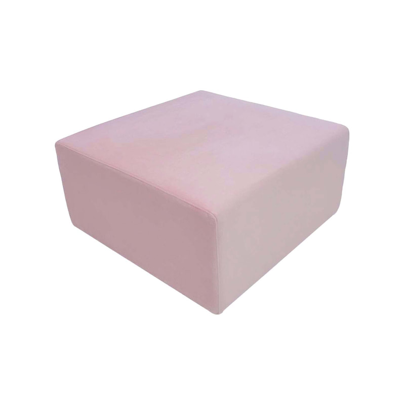 F-OT102-LP Endless Lounge Ottoman Type B in light pink velvet
