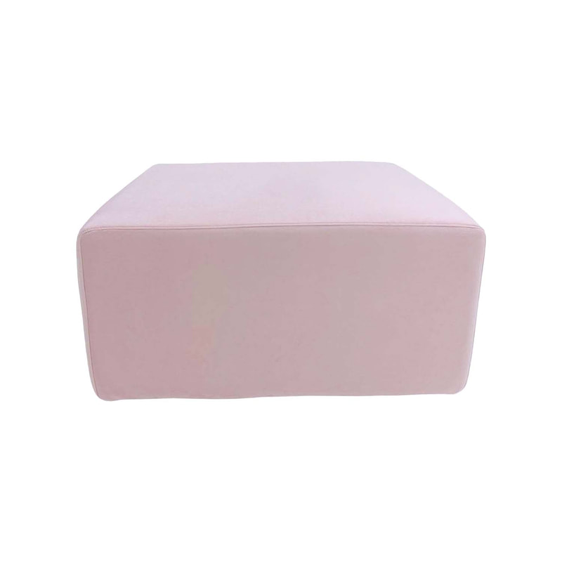F-OT102-LP Endless Lounge Ottoman Type B in light pink velvet
