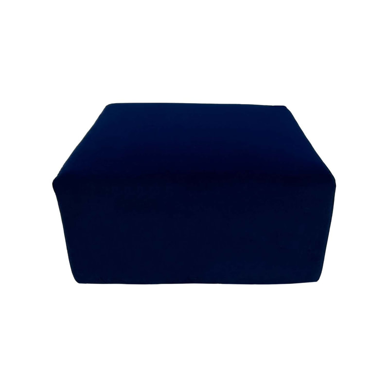 F-OT102-MB Endless Lounge Ottoman Type B in midnight blue velvet