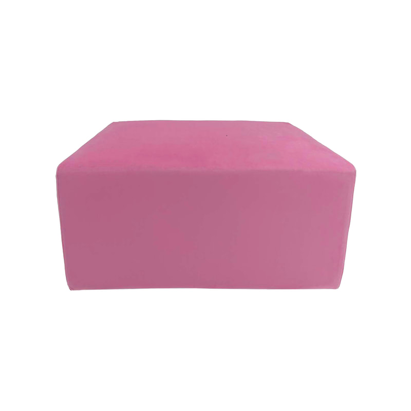 F-OT102-PI Endless Lounge Ottoman Type B in mid pink velvet