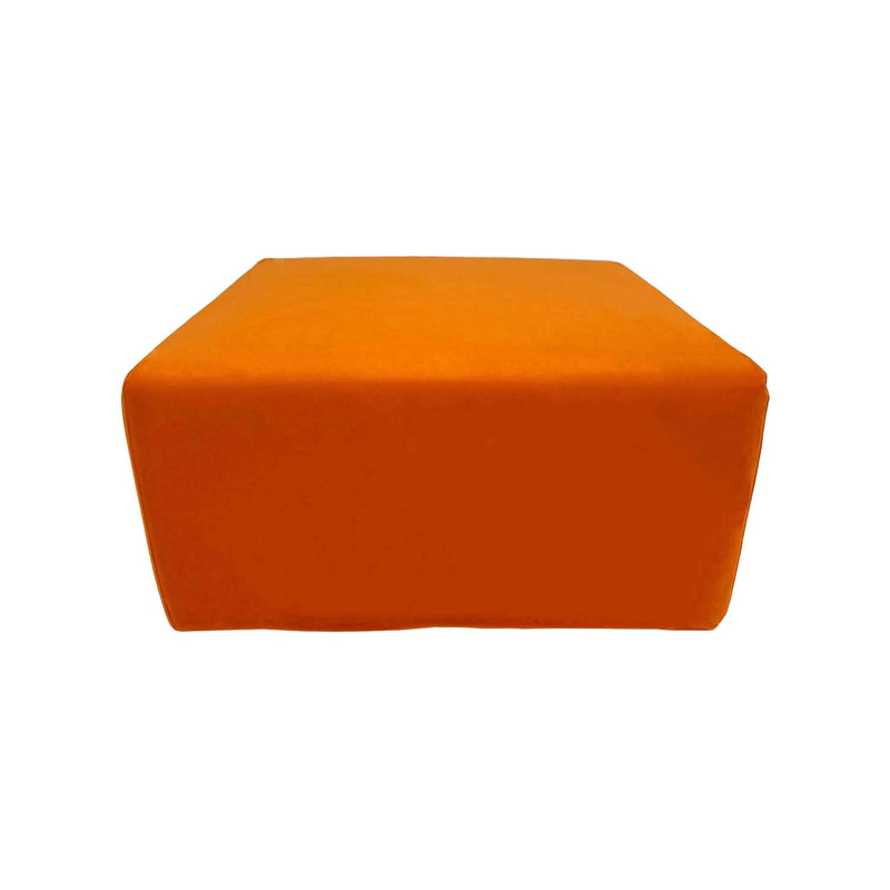 F-OT102-PO Endless Lounge Ottoman Type B in pumpkin orange velvet