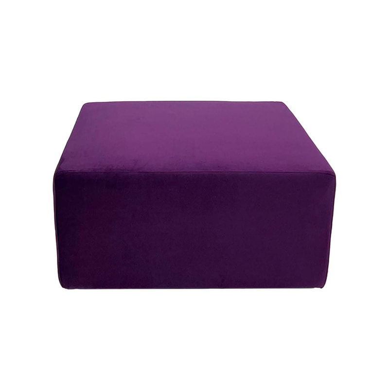 F-OT102-PR Endless Lounge Ottoman Type B in purple velvet