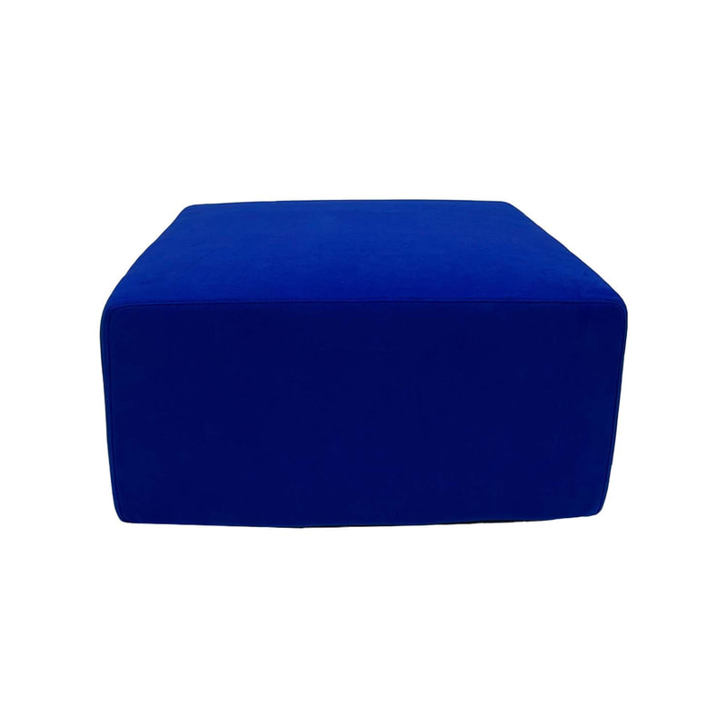 F-OT102-RB Endless Lounge Ottoman Type B in royal blue suede