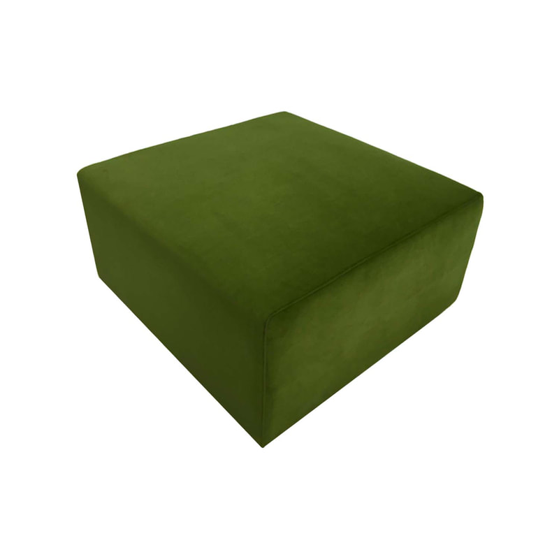 F-OT102-SG Endless Lounge Ottoman Type B in sage green velvet