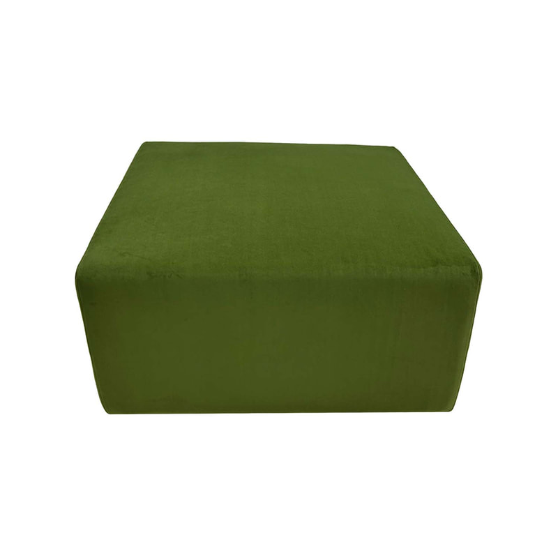 F-OT102-SG Endless Lounge Ottoman Type B in sage green velvet