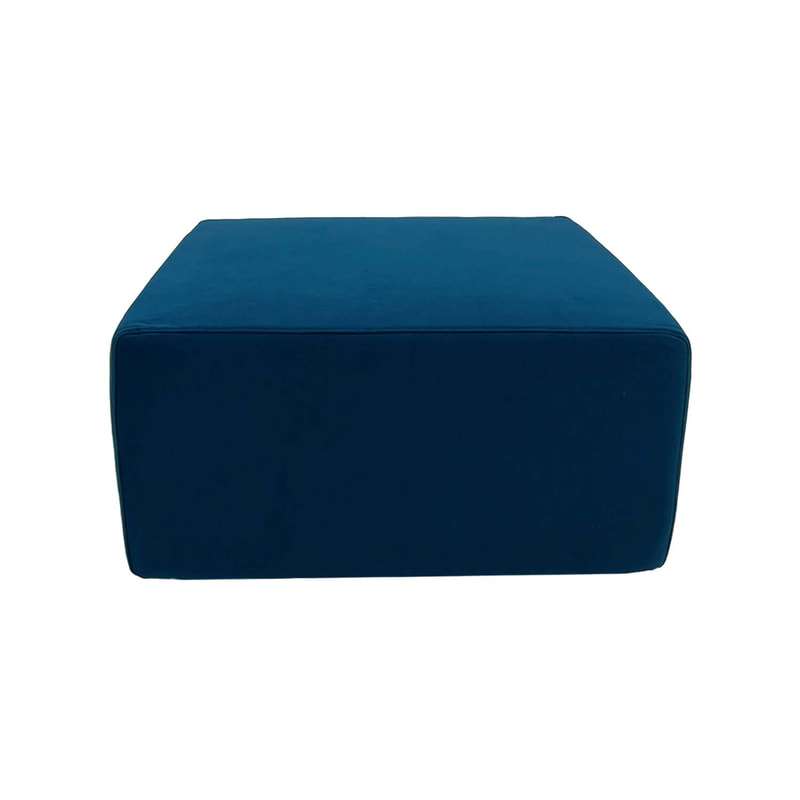 F-OT102-TL Endless Lounge Ottoman Type B in teal velvet