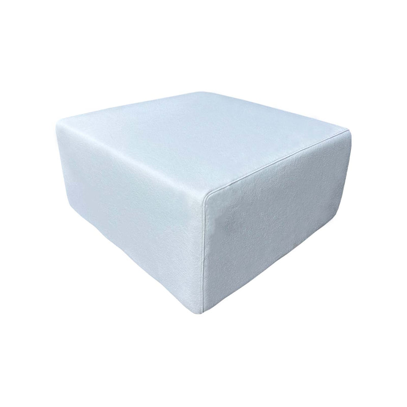 F-OT102-WH Endless Lounge Ottoman Type B in white fabric