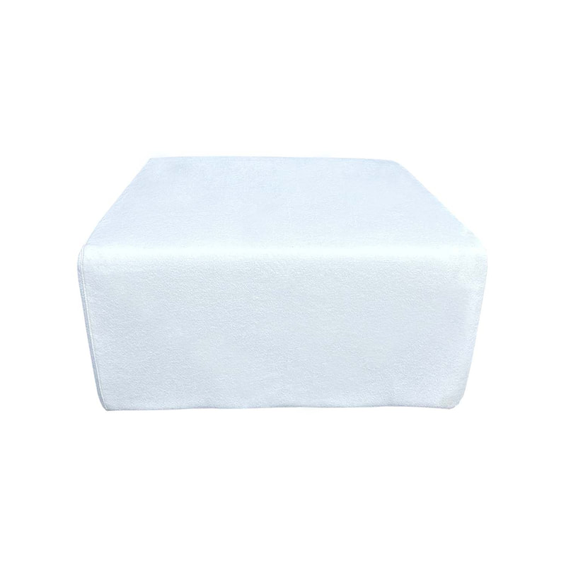 F-OT102-WH Endless Lounge Ottoman Type B in white fabric