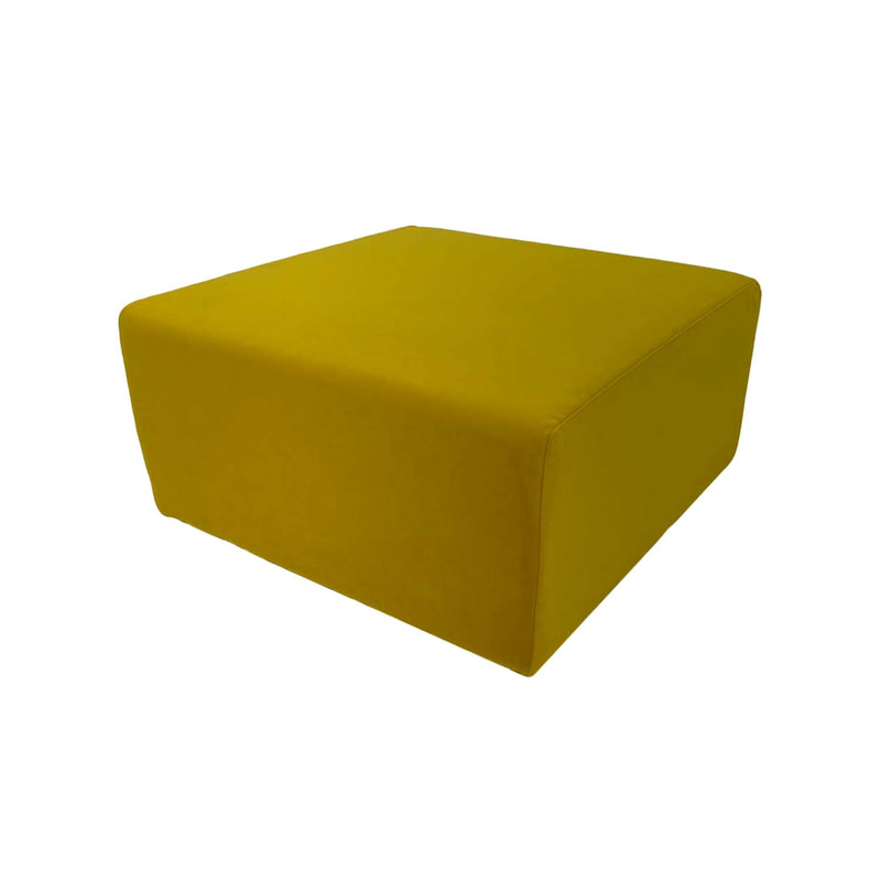 F-OT102-YL Endless Lounge Ottoman Type B in yellow velvet