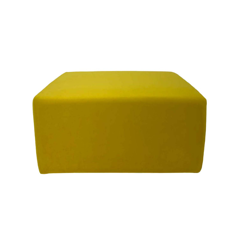 F-OT102-YL Endless Lounge Ottoman Type B in yellow velvet