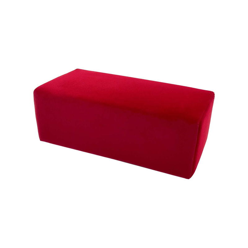 F-OT103-DR Endless Lounge Ottoman Type C in dark red velvet
