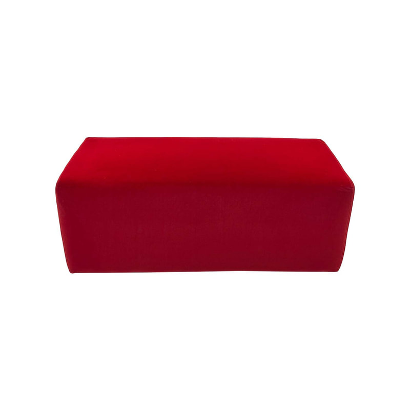 F-OT103-DR Endless Lounge Ottoman Type C in dark red velvet