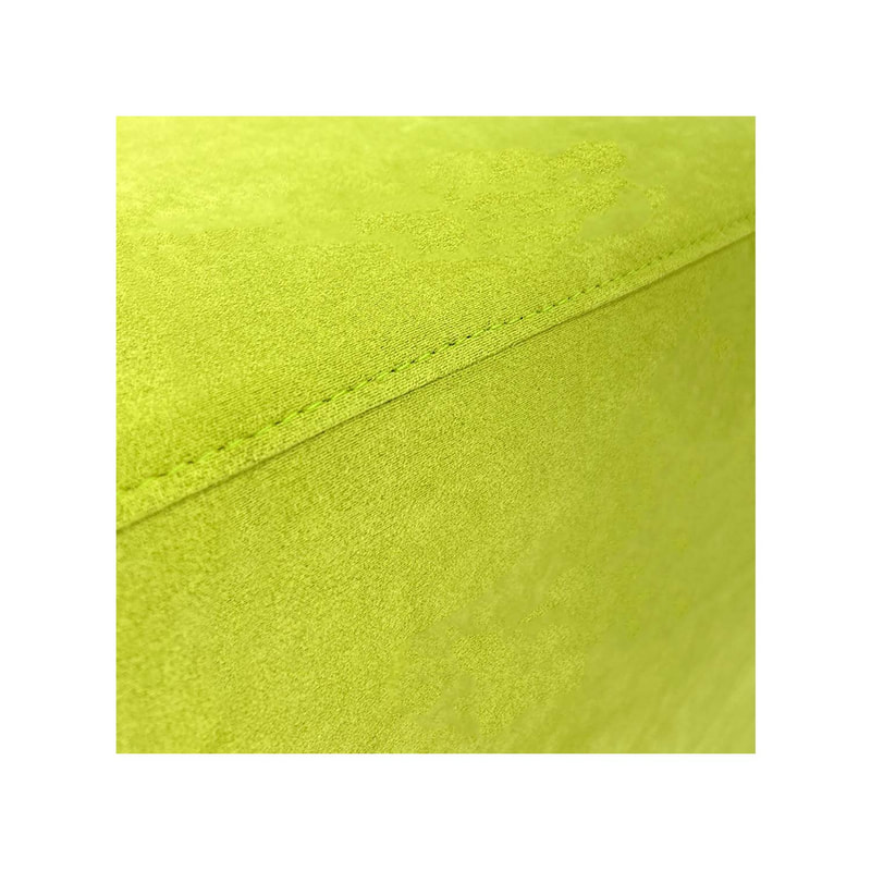 F-OT103-GL Endless Lounge Ottoman Type C in lime green suede