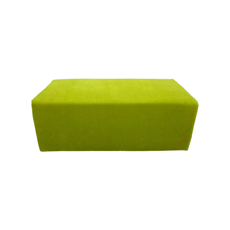 F-OT103-GL Endless Lounge Ottoman Type C in lime green suede
