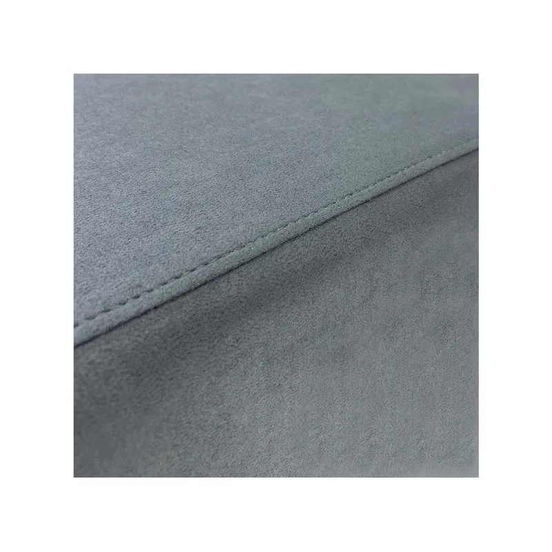 F-OT103-GY Endless Lounge Ottoman Type C in mid grey suede