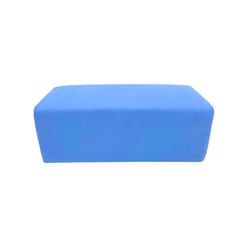 F-OT103-LB Endless Lounge Ottoman Type C in light blue suede