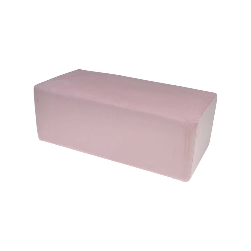 F-OT103-LP Endless Lounge Ottoman Type C in light pink velvet