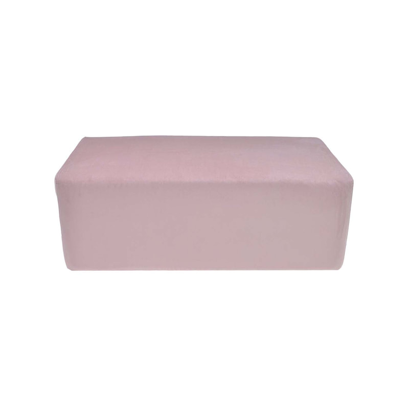 F-OT103-LP Endless Lounge Ottoman Type C in light pink velvet