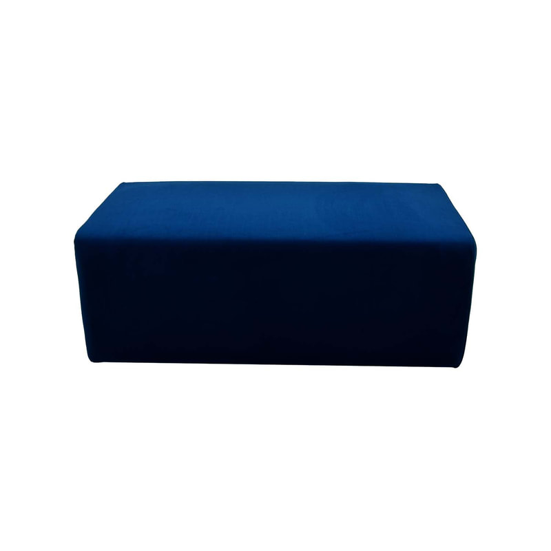 F-OT103-MB Endless Lounge Ottoman Type C in midnight blue velvet