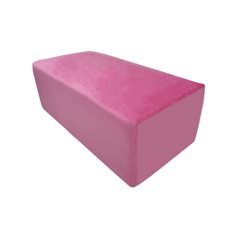 F-OT103-PI Endless Lounge Ottoman Type C in mid pink velvet