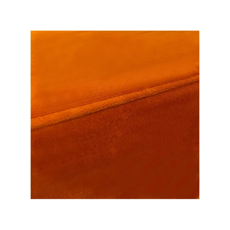 F-OT103-PO Endless Lounge Ottoman Type C in pumpkin orange velvet
