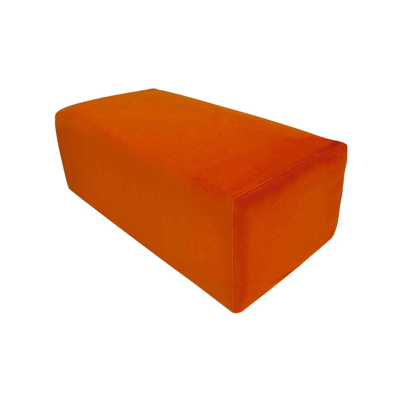 F-OT103-PO Endless Lounge Ottoman Type C in pumpkin orange velvet