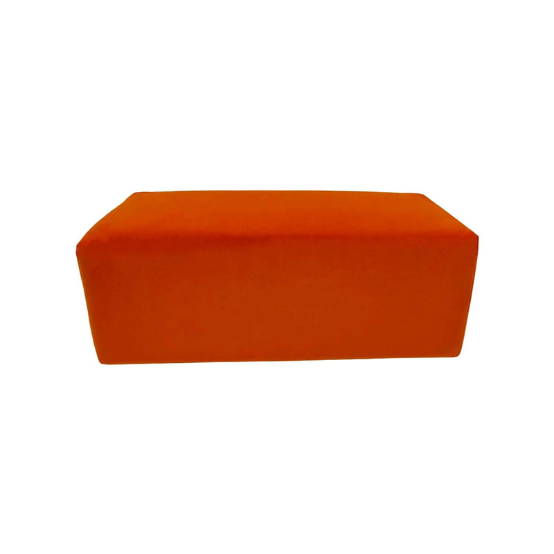 F-OT103-PO Endless Lounge Ottoman Type C in pumpkin orange velvet