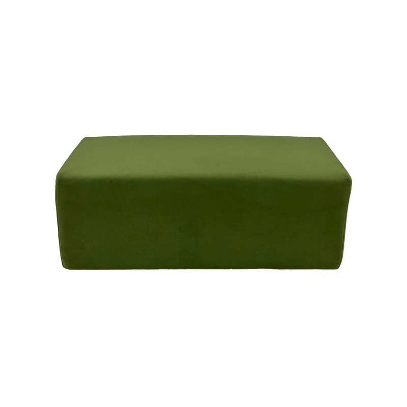 F-OT103-SG Endless Lounge Ottoman Type C in sage green velvet