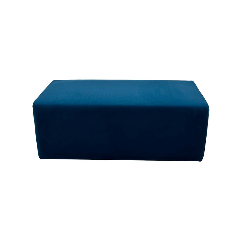 F-OT103-TL Endless Lounge Ottoman Type C in teal velvet