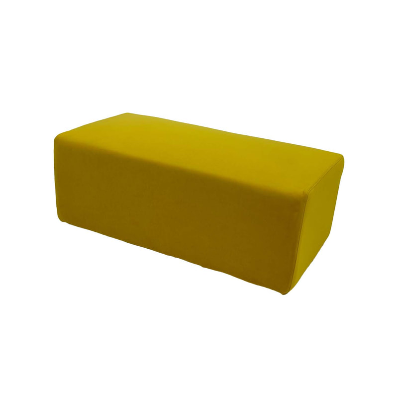 F-OT103-YL Endless Lounge Ottoman Type C in yellow velvet