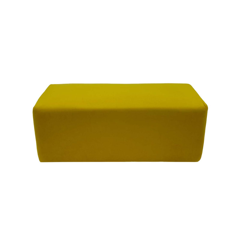 F-OT103-YL Endless Lounge Ottoman Type C in yellow velvet