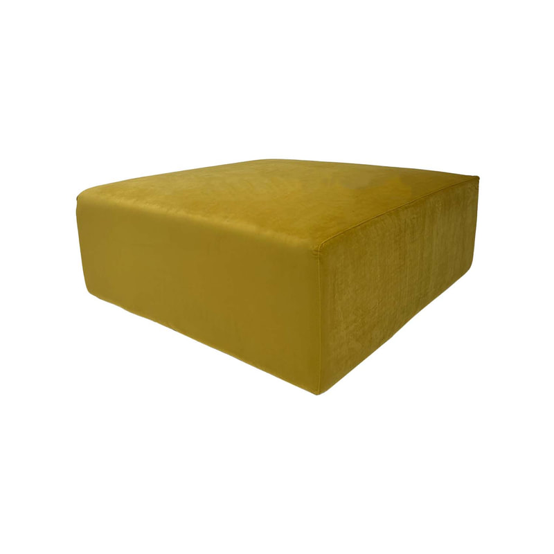 F-OT104-CG Endless Lounge Ottoman Type D in champagne gold velvet
