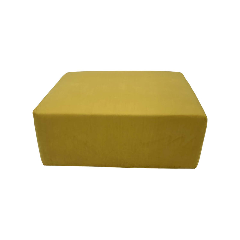 F-OT104-CG Endless Lounge Ottoman Type D in champagne gold velvet