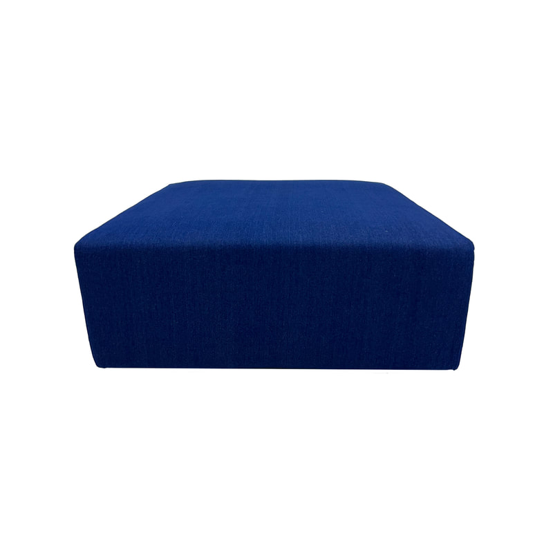 F-OT104-DN Endless Lounge Ottoman Type D in denim