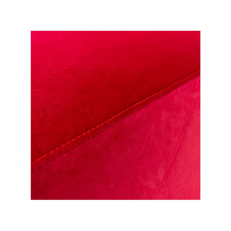 F-OT104-DR Endless Lounge Ottoman Type D in dark red velvet