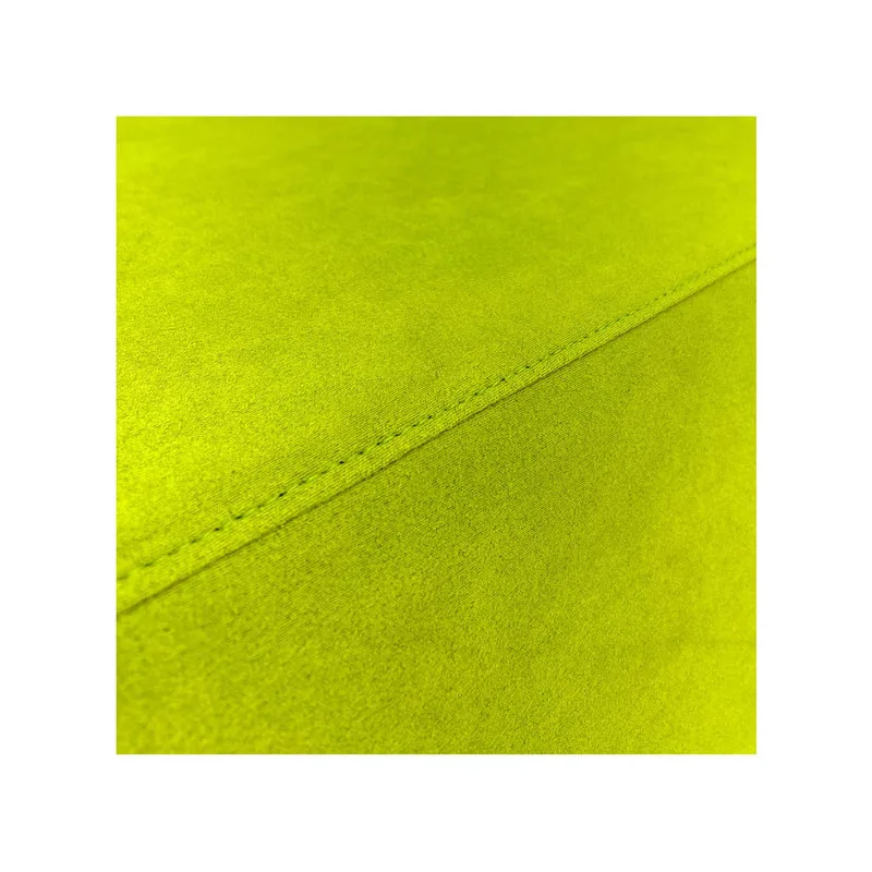 F-OT104-GL Endless Lounge Ottoman Type D in lime green suede